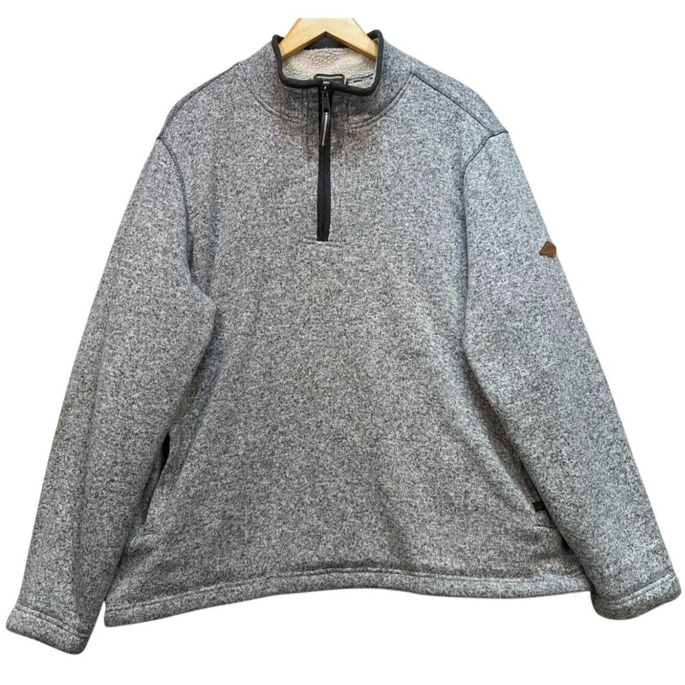 Orvis Men's Classic Sherpa Pullover Sweatshirt Long Sleeve Size XXL Gray 1/4 Zip